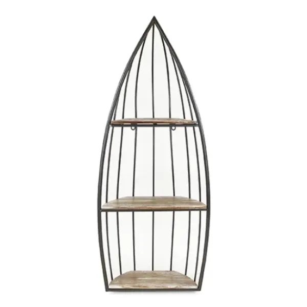 Shelves-Kirkland's Home Wood And Metal Row Boat Wall Shelf