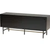 Tv Stands & Media Consoles-Kirkland's Home Wood And Metal Sliding Door Tv Stand Black