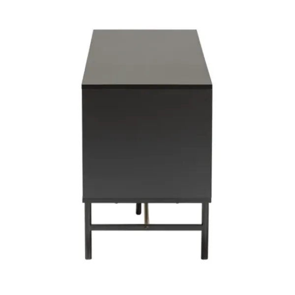 Tv Stands & Media Consoles-Kirkland's Home Wood And Metal Sliding Door Tv Stand Black
