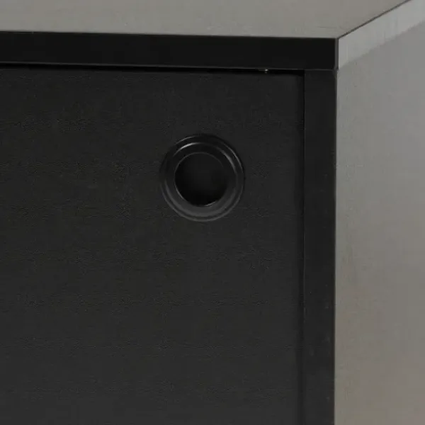 Tv Stands & Media Consoles-Kirkland's Home Wood And Metal Sliding Door Tv Stand Black