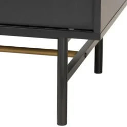 Tv Stands & Media Consoles-Kirkland's Home Wood And Metal Sliding Door Tv Stand Black