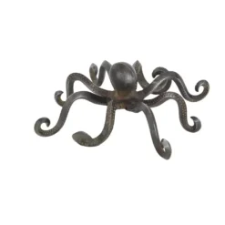 Statues & Figurines-Kirkland's Home Wood And Metal Stand Fish Sculpture Black/Brown/Blue