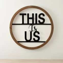 Wall Quotes & Signs-Kirkland's Home Wood And Metal This Is Us Round Plaque Black/Brown