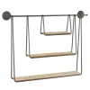 Shelves-Kirkland's Home Wood And Metal Three-Tier Side Modern Wall Shelf