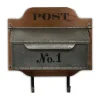 Wall Storage-Kirkland's Home Wood And Metal Wall Storage Mail Box With Hooks