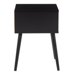 Accent & End Tables-Kirkland's Home Wood And Rattan Drawer Accent Table Black
