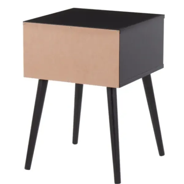 Accent & End Tables-Kirkland's Home Wood And Rattan Drawer Accent Table Black