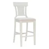 Bar Stools & Counter Height Stools-Kirkland's Home Wood And Rattan Upholstered Bar Stool White