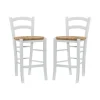 Bar Stools & Counter Height Stools-Kirkland's Home Wood And Seagrass Counter Stools, Set Of 2 White