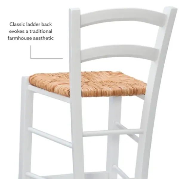 Bar Stools & Counter Height Stools-Kirkland's Home Wood And Seagrass Counter Stools, Set Of 2 White