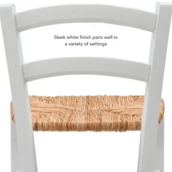 Bar Stools & Counter Height Stools-Kirkland's Home Wood And Seagrass Counter Stools, Set Of 2 White