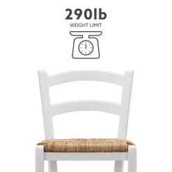 Bar Stools & Counter Height Stools-Kirkland's Home Wood And Seagrass Counter Stools, Set Of 2 White
