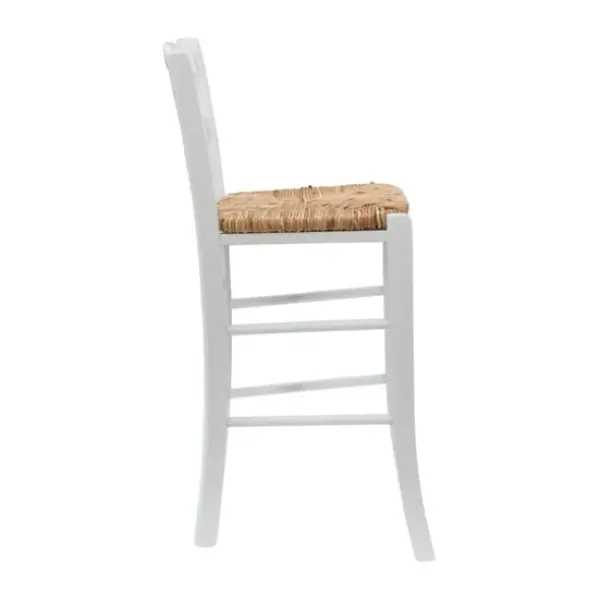 Bar Stools & Counter Height Stools-Kirkland's Home Wood And Seagrass Counter Stools, Set Of 2 White