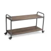 Kitchen Islands & Bar Carts-Kirkland's Home Wood And Steel Frame 2-Tier Rolling Cart