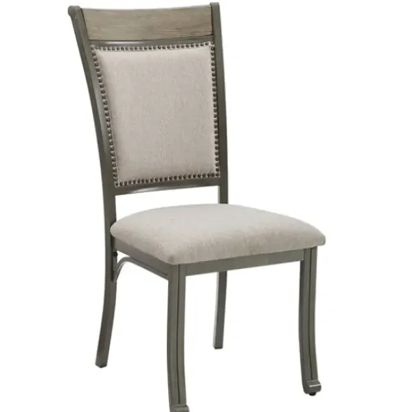 Dining Sets-Kirkland's Home Wood And Upholstered Chairs 5-Pc. Dining Set Gray
