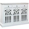 Cabinets & Sideboards-Kirkland's Home Wood Arches 3-Door Cabinet White