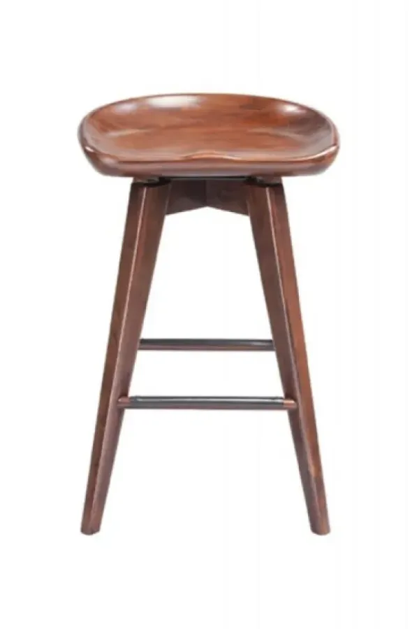 Bar Stools & Counter Height Stools-Kirkland's Home Wood Backless Swivel Counter Stool Brown