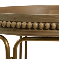 Accent & End Tables-Kirkland's Home Wood Beaded Nesting Side Tables, Set Of 2 Brown