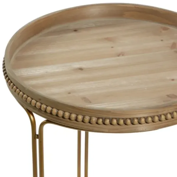 Accent & End Tables-Kirkland's Home Wood Beaded Nesting Side Tables, Set Of 2 Brown