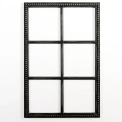 Wall Plaques-Kirkland's Home Wood Beaded 6-Pane Window Wall Plaque Black