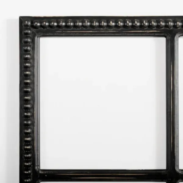 Wall Plaques-Kirkland's Home Wood Beaded 6-Pane Window Wall Plaque Black