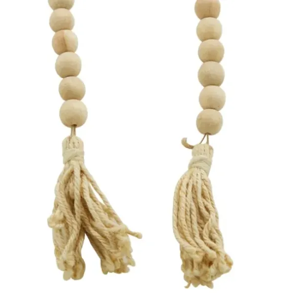 Decorative Accents-Kirkland's Home Wood Beaded Tassel Garland Black