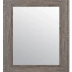 Framed Mirrors-Kirkland's Home Wood Beveled Frame Wall Mirror Gray