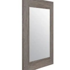 Framed Mirrors-Kirkland's Home Wood Beveled Frame Wall Mirror Gray