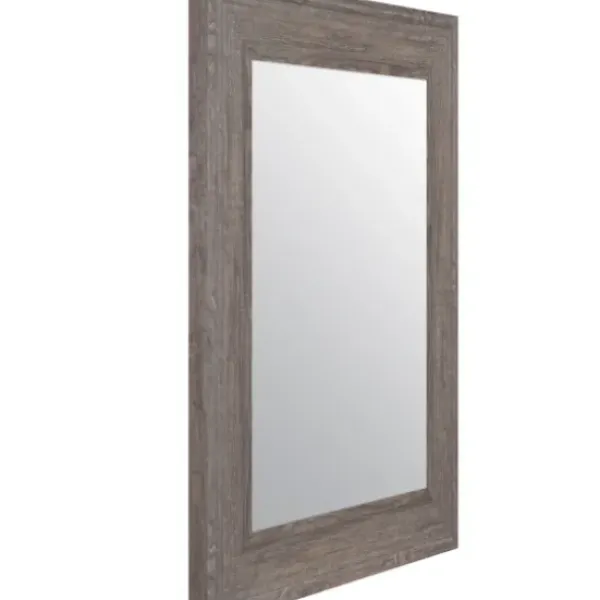 Framed Mirrors-Kirkland's Home Wood Beveled Frame Wall Mirror Gray