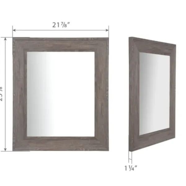Framed Mirrors-Kirkland's Home Wood Beveled Frame Wall Mirror Gray