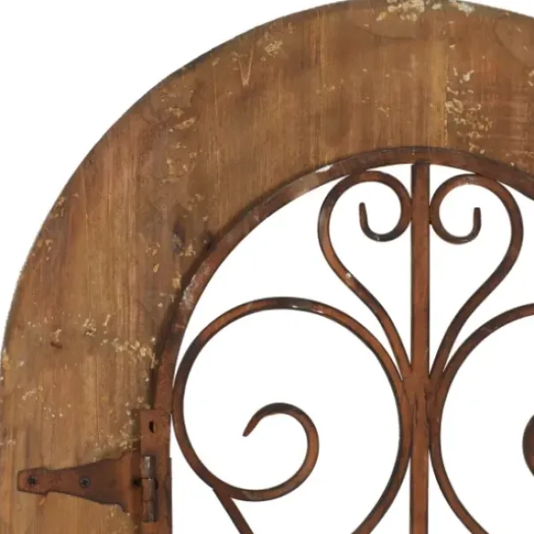 Wall Plaques-Kirkland's Home Wood Black Metal Scrollwork Wall Plaque Brown