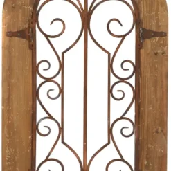 Wall Plaques-Kirkland's Home Wood Black Metal Scrollwork Wall Plaque Brown