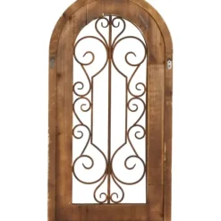 Wall Plaques-Kirkland's Home Wood Black Metal Scrollwork Wall Plaque Brown