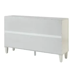 Cabinets & Sideboards-Kirkland's Home Wood Block Patterned 4-Door Sideboard White