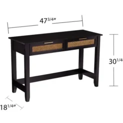 Console Tables-Kirkland's Home Wood Cane Drawers Console Table Black