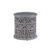 Accent & End Tables-Kirkland's Home Wood Carved Detail Accent Table Gray