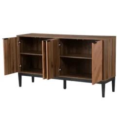 Cabinets & Sideboards-Kirkland's Home Wood Chevron 4-Door Sideboard Brown