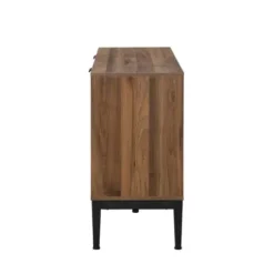 Cabinets & Sideboards-Kirkland's Home Wood Chevron 4-Door Sideboard Brown
