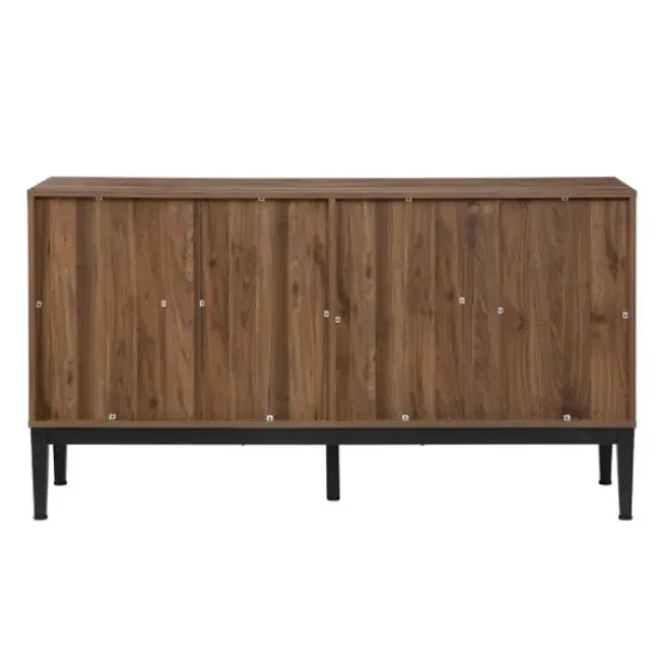 Cabinets & Sideboards-Kirkland's Home Wood Chevron 4-Door Sideboard Brown