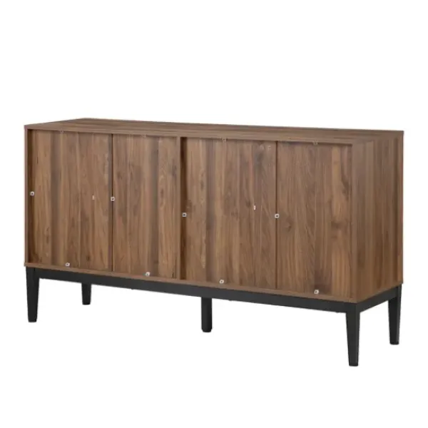 Cabinets & Sideboards-Kirkland's Home Wood Chevron 4-Door Sideboard Brown