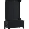 Entryway Furniture-Kirkland's Home Wood Classic Farmhouse Hall Tree Black