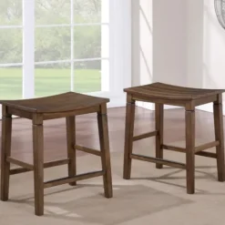 Dining Tables-Kirkland's Home Wood Counter Stool 5-Pc. Dining Set Brown