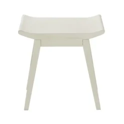 Benches & Ottomans-Kirkland's Home Wood Curved Seat Stool White