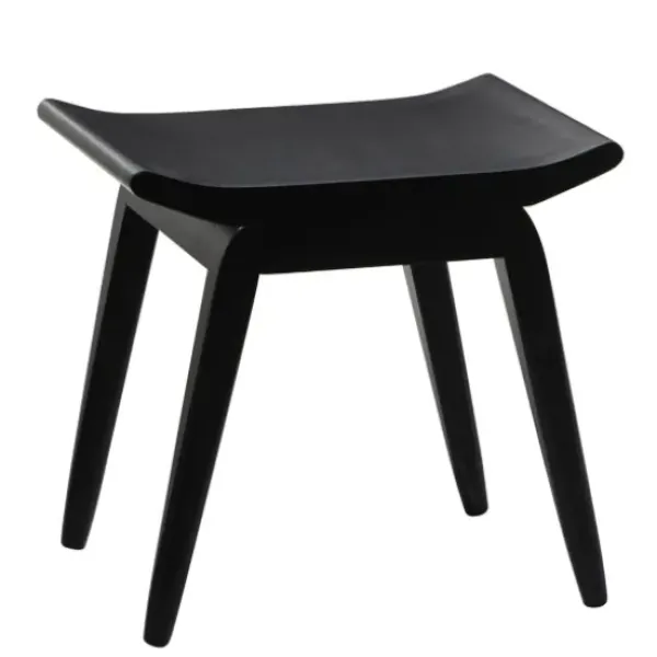Benches & Ottomans-Kirkland's Home Wood Curved Seat Stool Black