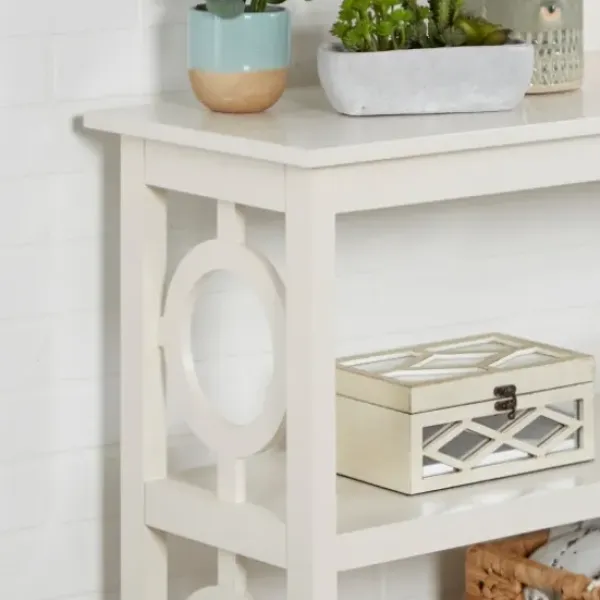Bookshelves-Kirkland's Home Wood Cut-Out Circles Bookcase White