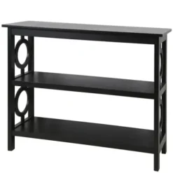 Bookshelves-Kirkland's Home Wood Cut-Out Circles Bookcase Black