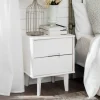 Nightstands-Kirkland's Home Wood Cut-Out Handle Nightstand White