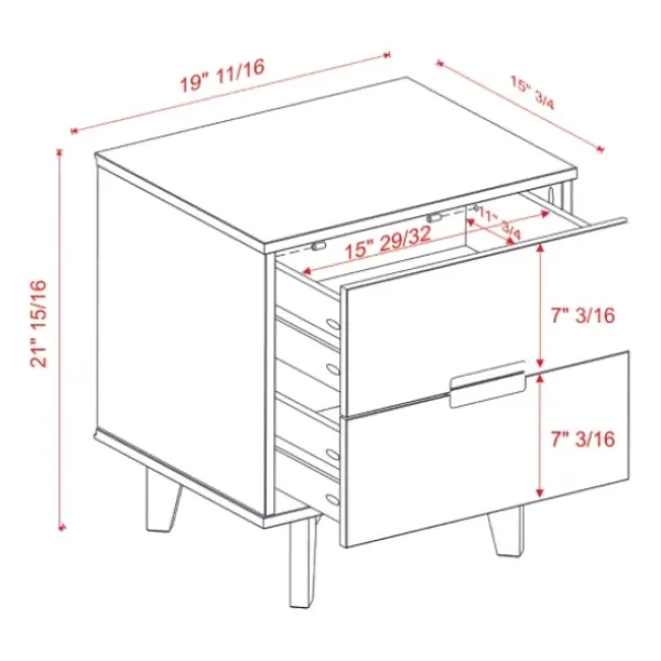 Nightstands-Kirkland's Home Wood Cut-Out Handle Nightstand White