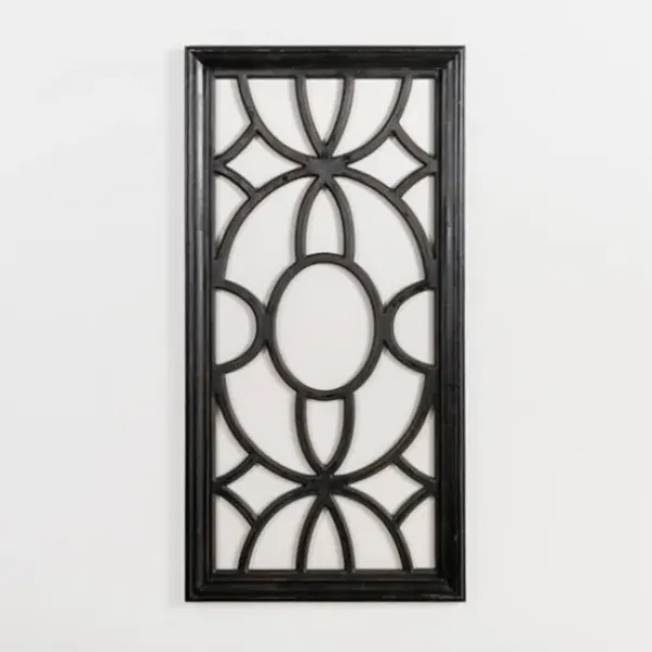 Wall Plaques-Kirkland's Home Wood Cutout Pattern Wall Plaque Black