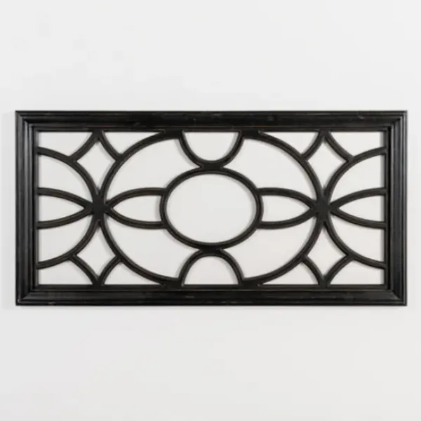 Wall Plaques-Kirkland's Home Wood Cutout Pattern Wall Plaque Black